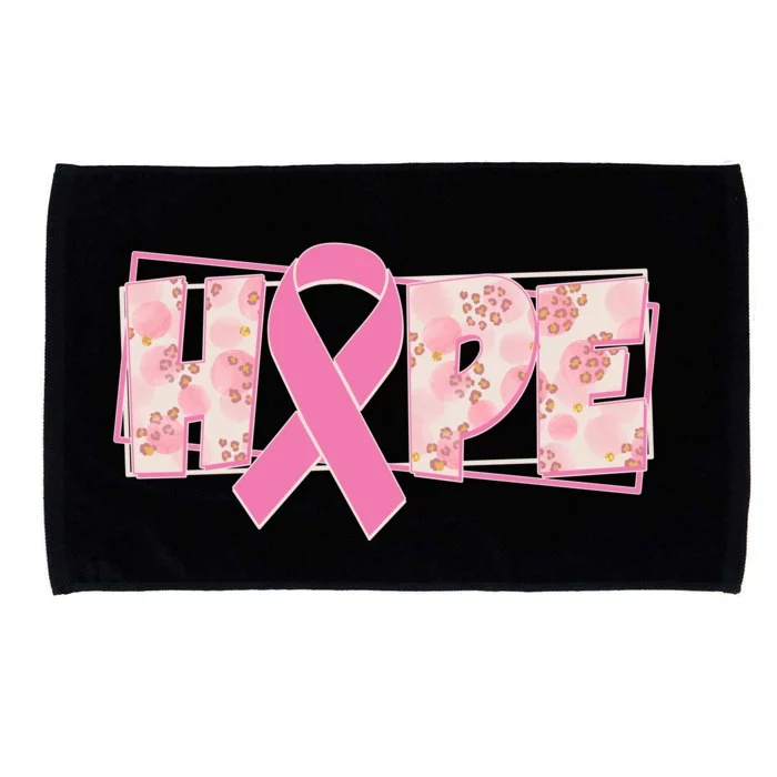 Breast Cancer Awareness Hope Leopard Print Microfiber Hand Towel