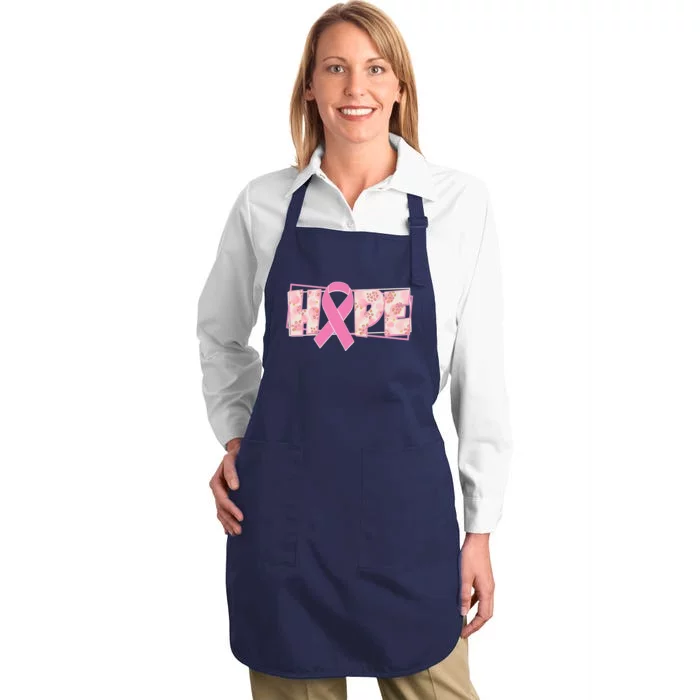 Breast Cancer Awareness Hope Leopard Print Full-Length Apron With Pocket