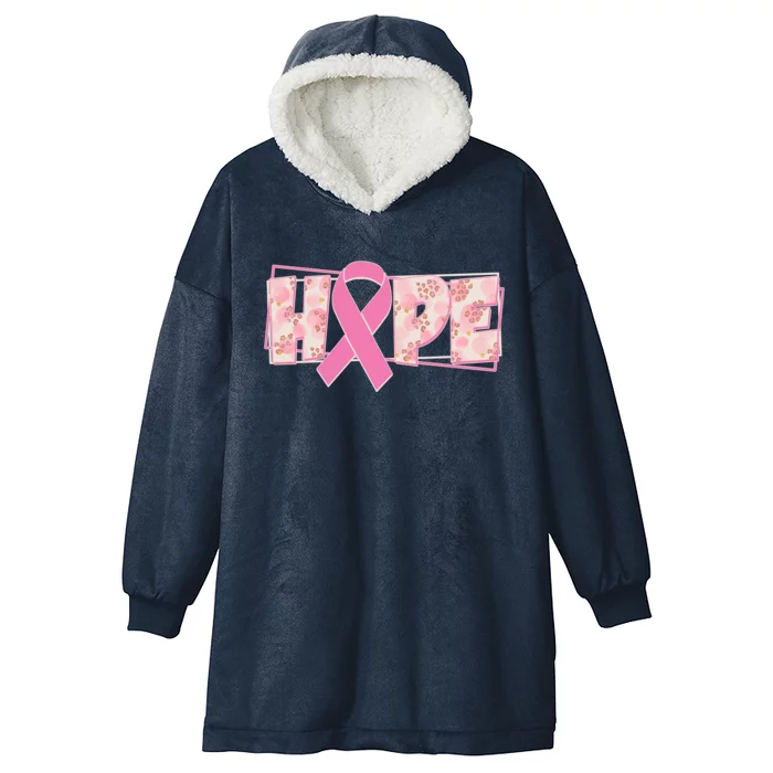 Breast Cancer Awareness Hope Leopard Print Hooded Wearable Blanket