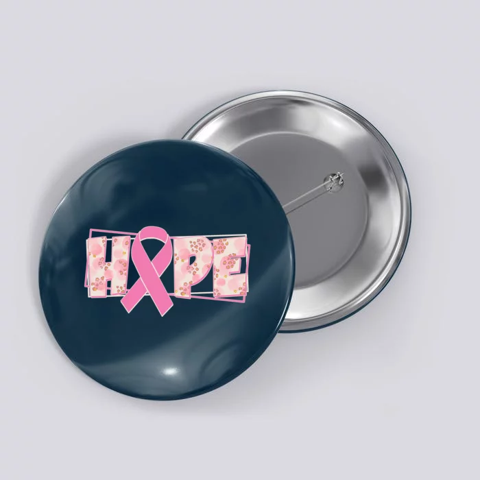 Breast Cancer Awareness Hope Leopard Print Button