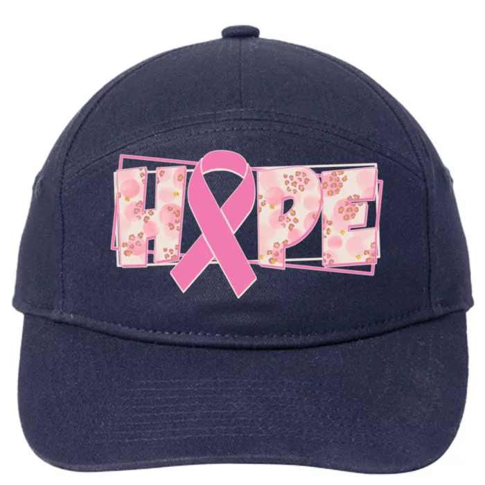 Breast Cancer Awareness Hope Leopard Print 7-Panel Snapback Hat