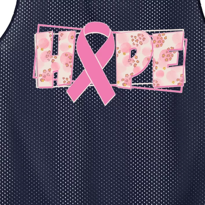 Breast Cancer Awareness Hope Leopard Print Mesh Reversible Basketball Jersey Tank