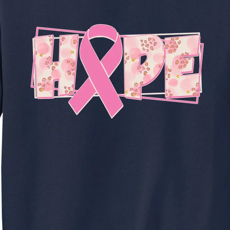 Breast Cancer Awareness Hope Leopard Print Tall Sweatshirt