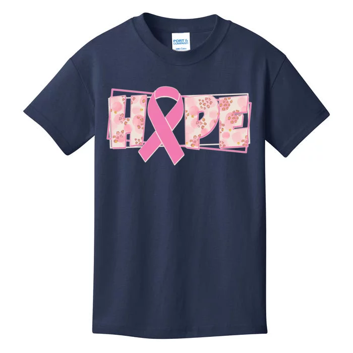 Breast Cancer Awareness Hope Leopard Print Kids T-Shirt