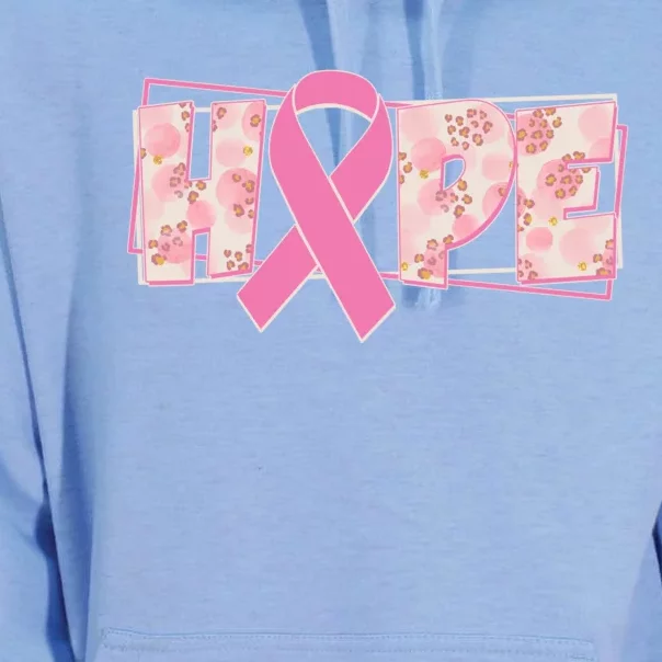 Breast Cancer Awareness Hope Leopard Print Unisex Surf Hoodie