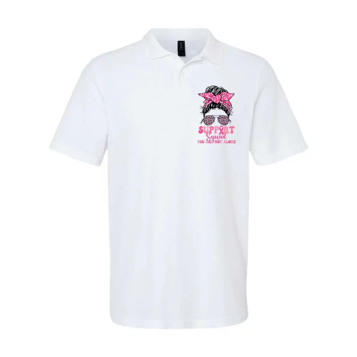 Breast Cancer Awareness Support Squad Messy Bun Softstyle Adult Sport Polo