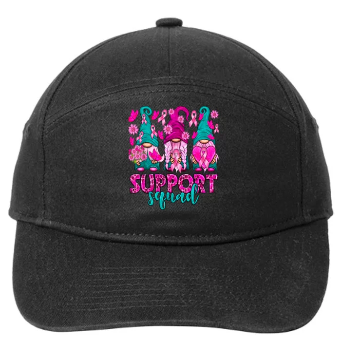 Breast Cancer Awareness For Gnomes Support Squad 7-Panel Snapback Hat