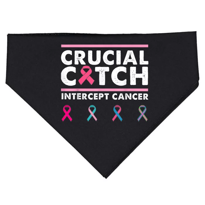 Breast Cancer Awareness Crucial A Catch Intercept Cancer USA-Made Doggie Bandana