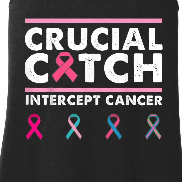 Breast Cancer Awareness Crucial A Catch Intercept Cancer Ladies Essential Tank