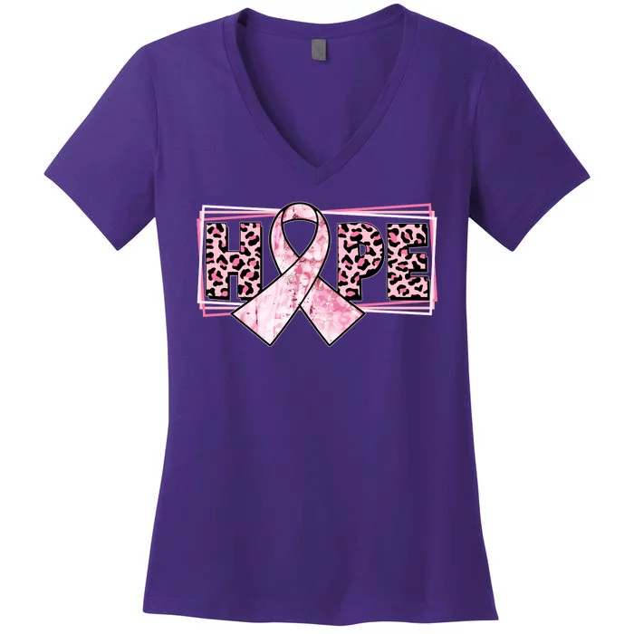 Breast Cancer Awareness Pink Hope Women's V-Neck T-Shirt