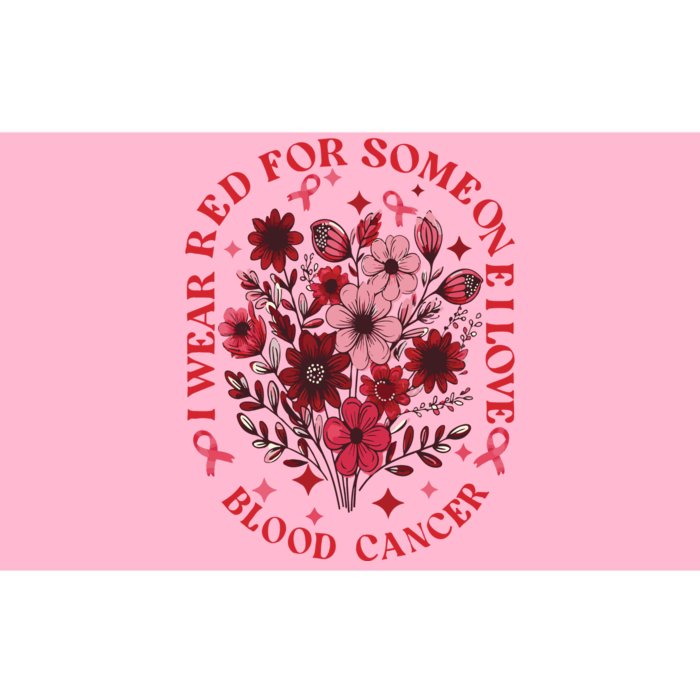 Blood Cancer Awareness Wildflower I Wear Red For Blood Cancer Bumper Sticker