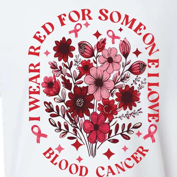 Blood Cancer Awareness Wildflower I Wear Red For Blood Cancer Sueded Cloud Jersey T-Shirt