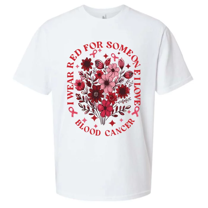 Blood Cancer Awareness Wildflower I Wear Red For Blood Cancer Sueded Cloud Jersey T-Shirt