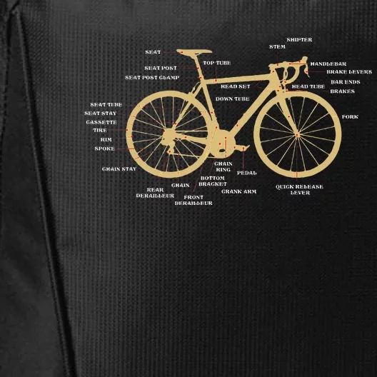 Bicycle Cycling Anatomy Road Bike Parts Biking Cyclist City Backpack