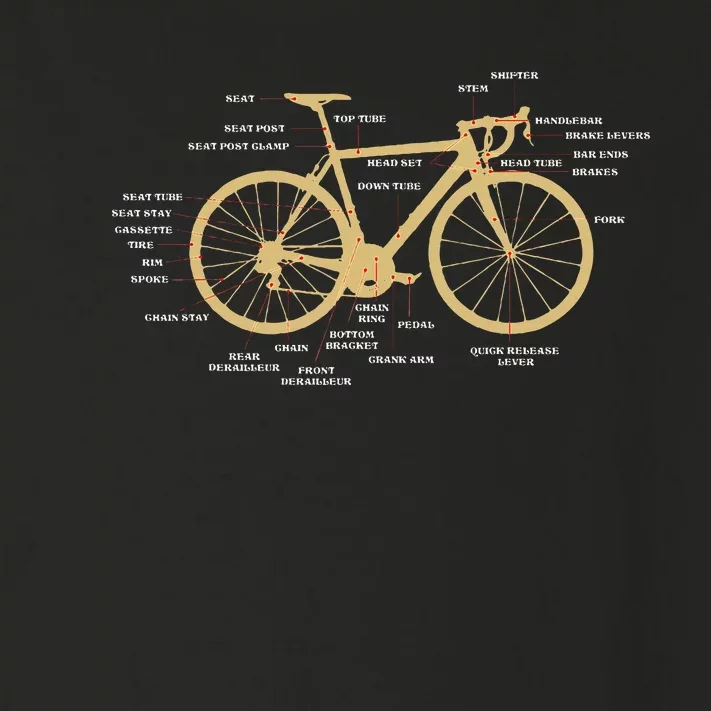 Bicycle Cycling Anatomy Road Bike Parts Biking Cyclist Toddler Long Sleeve Shirt