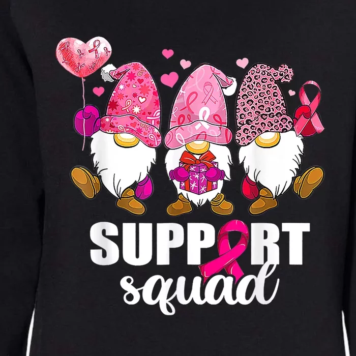 Breast Cancer Awareness Gnomes Support Squad Womens California Wash Sweatshirt