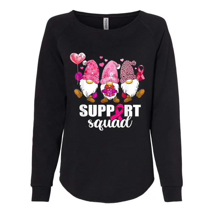 Breast Cancer Awareness Gnomes Support Squad Womens California Wash Sweatshirt