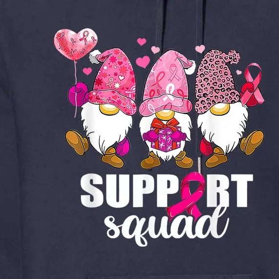 Breast Cancer Awareness Gnomes Support Squad Premium Hoodie