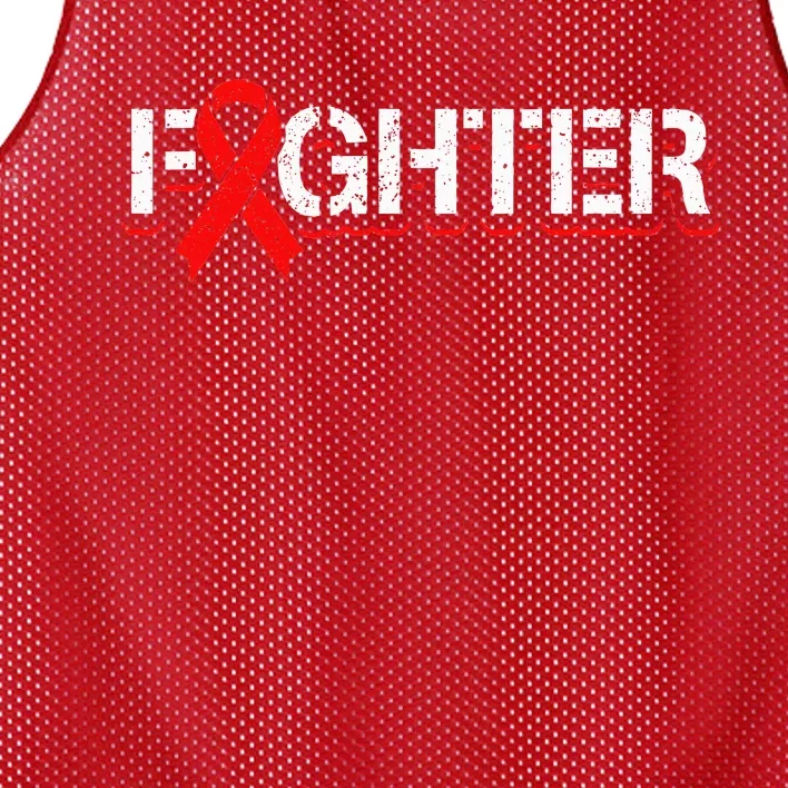 Blood Cancer Awareness Month Red Ribbon Mesh Reversible Basketball Jersey Tank