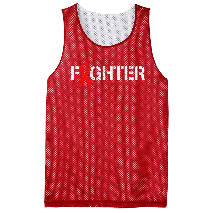 Blood Cancer Awareness Month Red Ribbon Mesh Reversible Basketball Jersey Tank