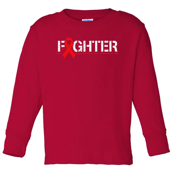 Blood Cancer Awareness Month Red Ribbon Toddler Long Sleeve Shirt