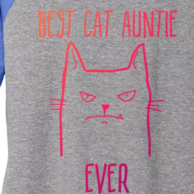 Best Cat Auntie Ever Cat Lover Gift Funny Gift Women's Tri-Blend 3/4-Sleeve Raglan Shirt