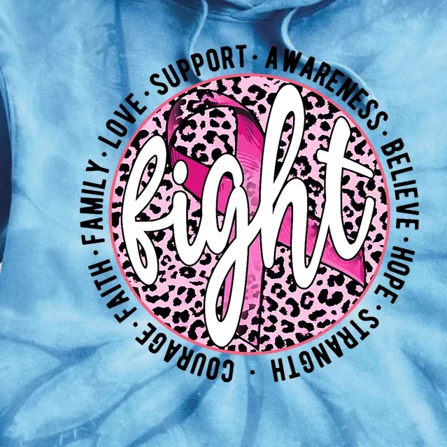 Breast Cancer Awareness Pink Support Fight Warrior Tie Dye Hoodie