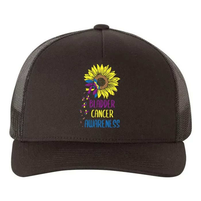 Bladder Cancer Awareness Bladder Cancer Survivor Sunflower Yupoong Adult 5-Panel Trucker Hat