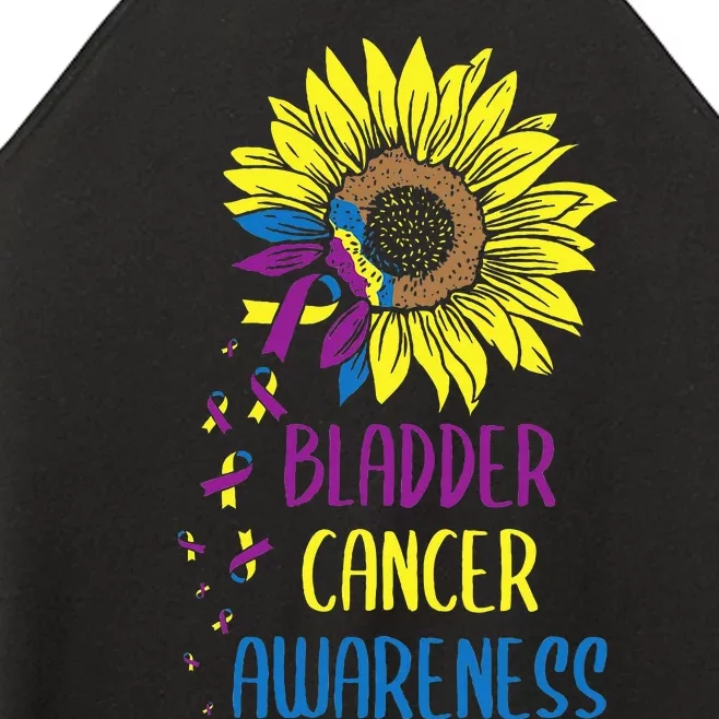 Bladder Cancer Awareness Bladder Cancer Survivor Sunflower Women’s Perfect Tri Rocker Tank