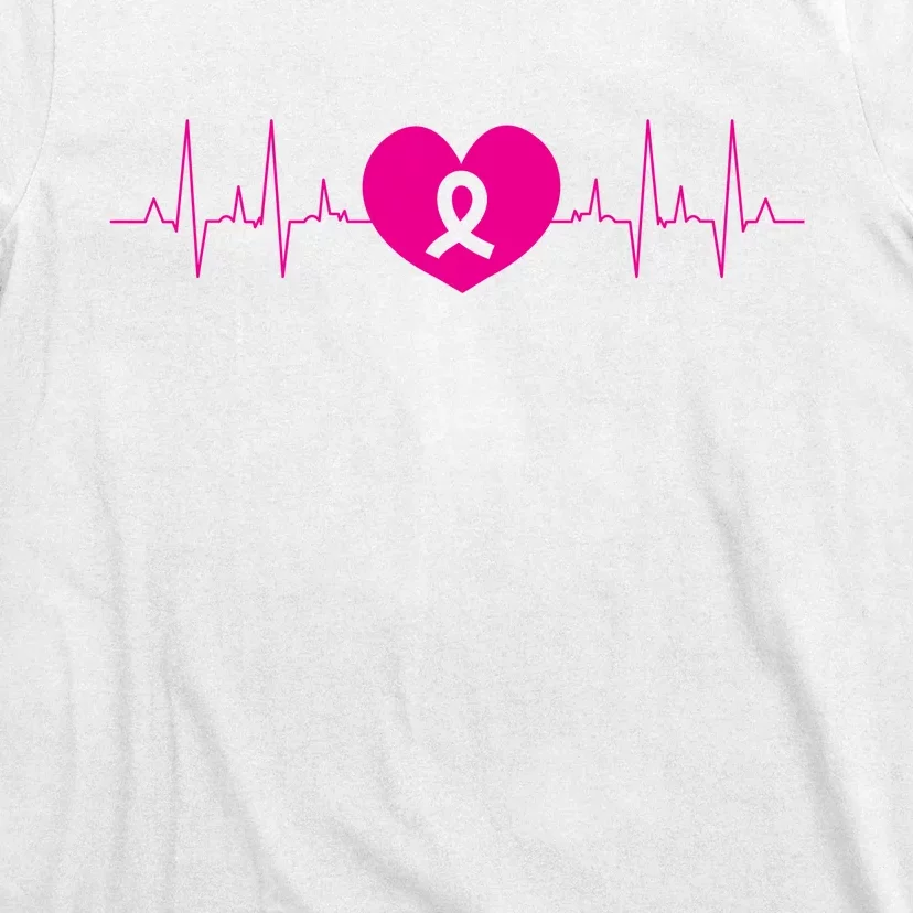 Breast Cancer Awareness Ribbon Heartbeat T-Shirt