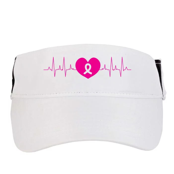 Breast Cancer Awareness Ribbon Heartbeat Adult Drive Performance Visor