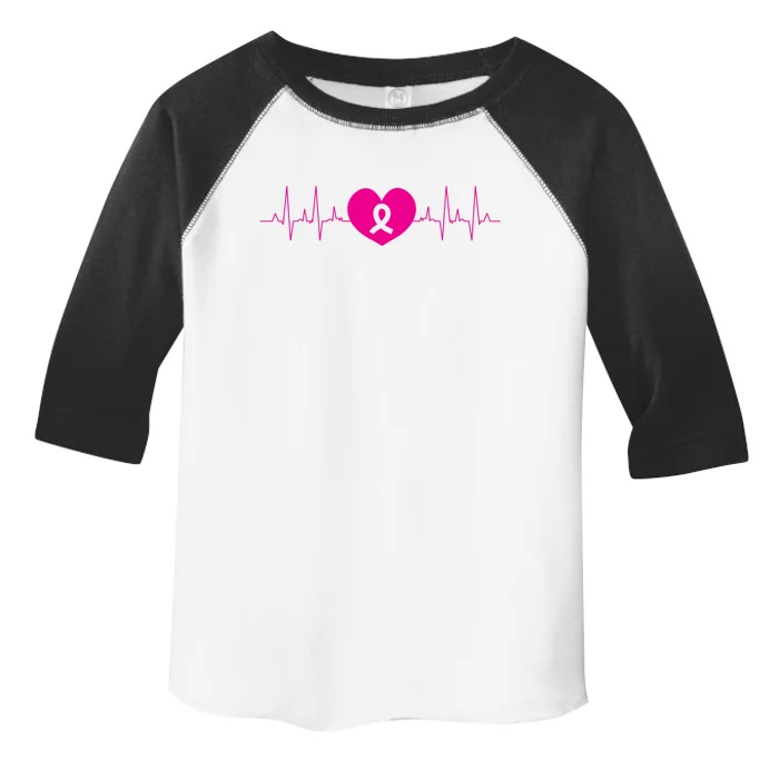 Breast Cancer Awareness Ribbon Heartbeat Toddler Fine Jersey T-Shirt