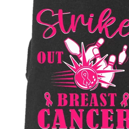 Breast Cancer Awareness Bowling Strike Out Ribbon Doggie 3-End Fleece Hoodie