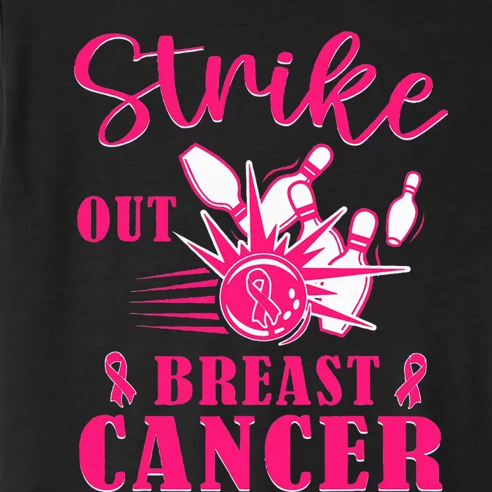 Breast Cancer Awareness Bowling Strike Out Ribbon ChromaSoft Performance T-Shirt