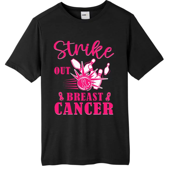 Breast Cancer Awareness Bowling Strike Out Ribbon ChromaSoft Performance T-Shirt