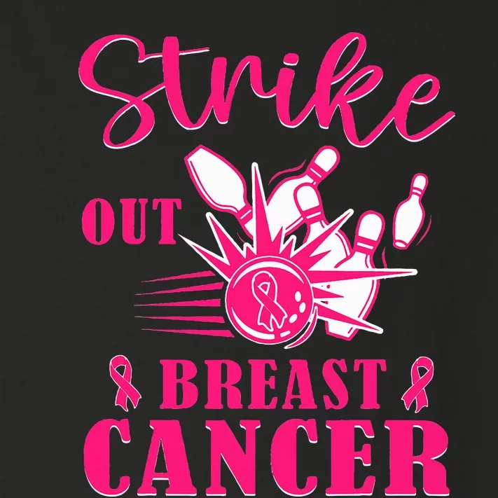 Breast Cancer Awareness Bowling Strike Out Ribbon Toddler Long Sleeve Shirt