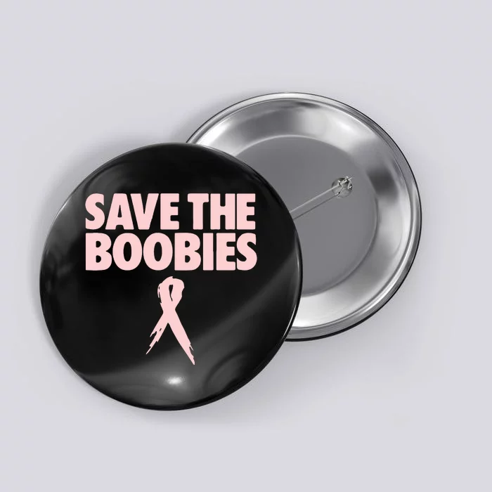 Breast Cancer Awareness Save The Boobies Ribbon Halloween Button