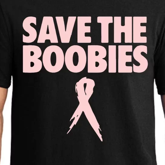 Breast Cancer Awareness Save The Boobies Ribbon Halloween Pajama Set