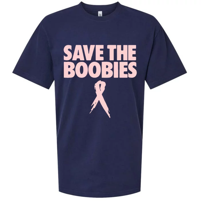 Breast Cancer Awareness Save The Boobies Ribbon Halloween Sueded Cloud Jersey T-Shirt