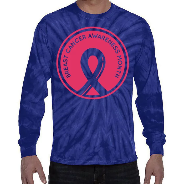 Breast Cancer Awareness Month Support Tie-Dye Long Sleeve Shirt