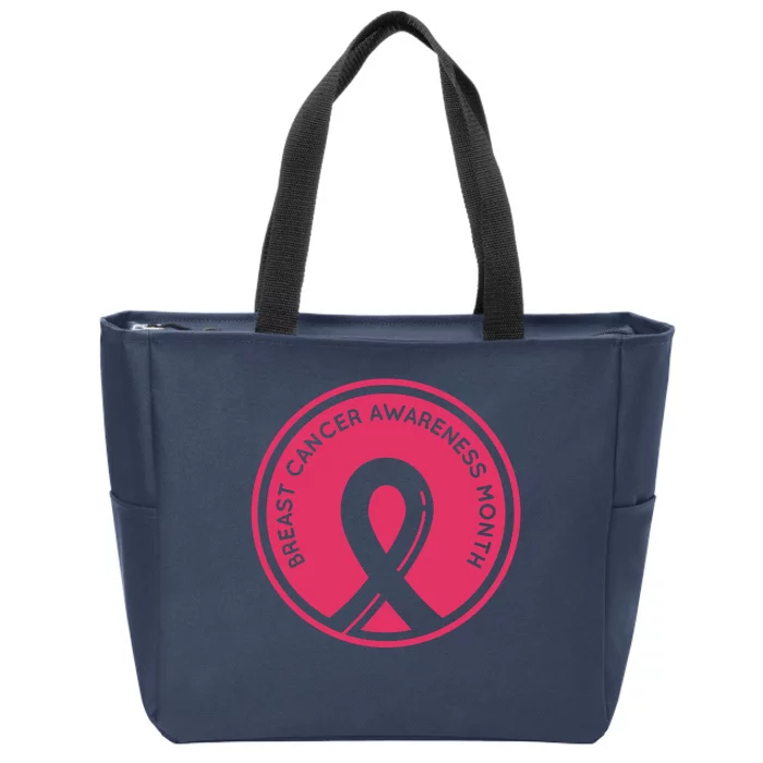 Breast Cancer Awareness Month Support Zip Tote Bag