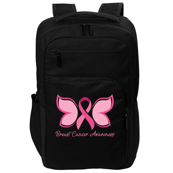 Breast Cancer Awareness Butterfly Pink Ribbon Impact Tech Backpack