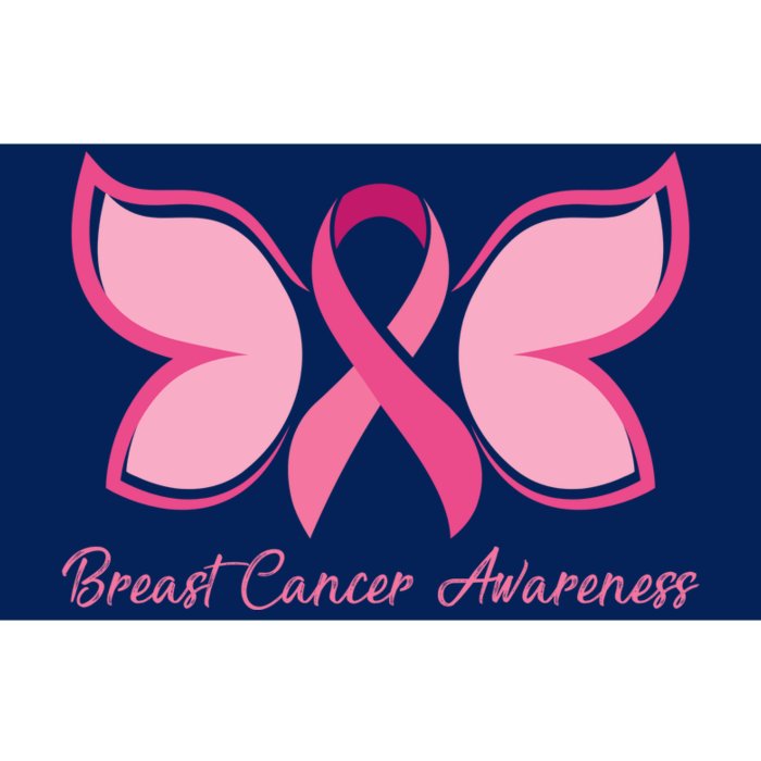 Breast Cancer Awareness Butterfly Pink Ribbon Bumper Sticker