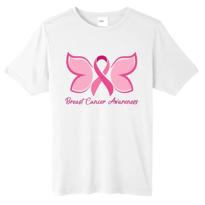 Breast Cancer Awareness Butterfly Pink Ribbon ChromaSoft Performance T-Shirt