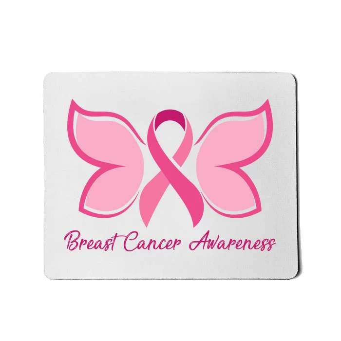 Breast Cancer Awareness Butterfly Pink Ribbon Mousepad