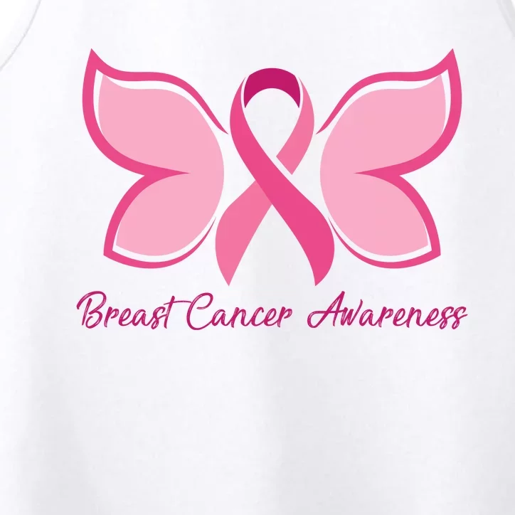 Breast Cancer Awareness Butterfly Pink Ribbon Performance Tank