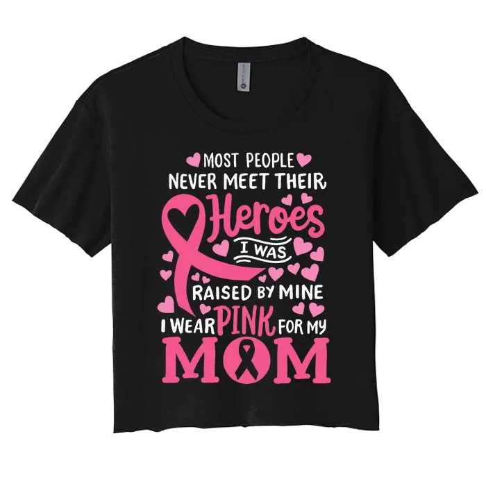 Breast Cancer Awareness Wear For My Mom Women's Crop Top Tee