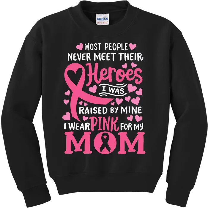 Breast Cancer Awareness Wear For My Mom Kids Sweatshirt