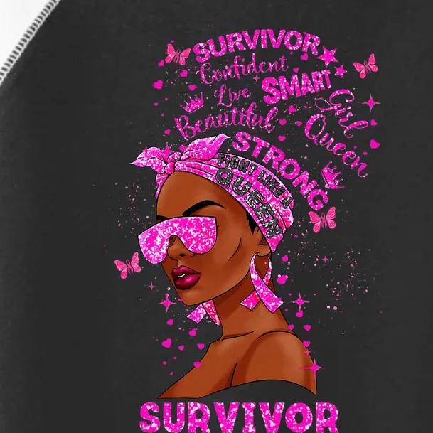 Breast Cancer Awareness Survivor Black Melanin Warrior Toddler Fine Jersey T-Shirt