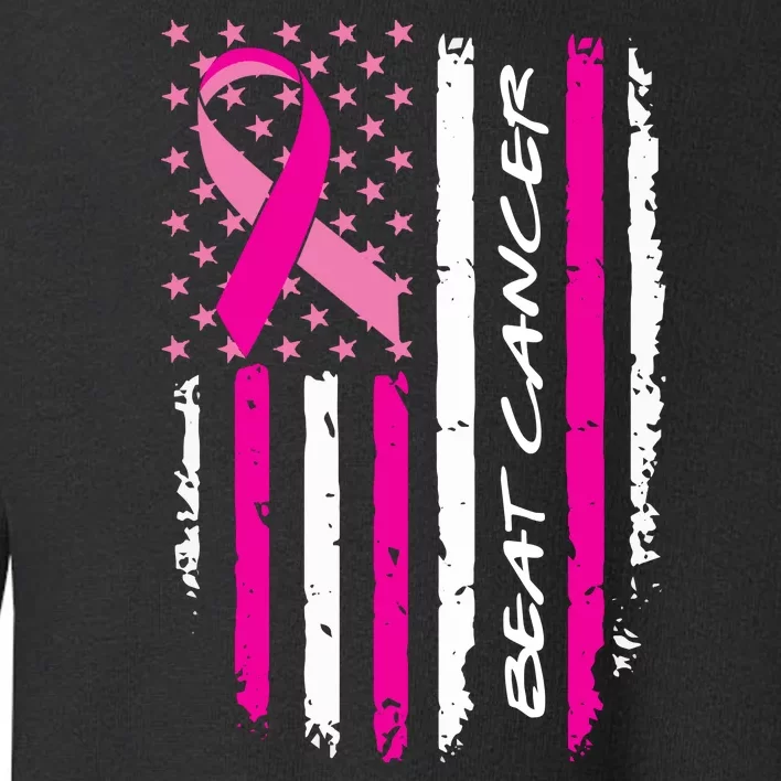 Breast Cancer Awareness USA Distressed Flag Toddler Sweatshirt